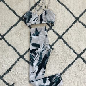 ALO yoga low-rise pants and matching sports bra